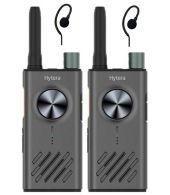 Set van 2 Hytera S1 LF vergunning vrije analoge UHF PMR446 portofoons met C-ring oortje