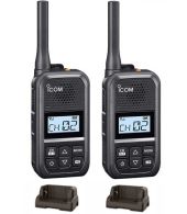 Set van 2 Icom IC-U20SR IP54 mini Portofoon met tafel lader