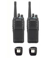 Set van 2 Kenwood NX-1300NE3 UHF Nexedge IP54 5Watt Portofoon met tafellader