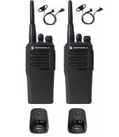 Set van 2 Motorola DP1400 UHF DMR IP54 5Watt met tafellader en D-shape oortje