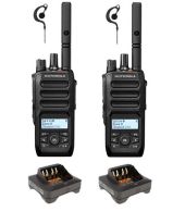 Set van 2 Motorola R5 UHF DMR IP67 LKP 5 Watt met tafellader en G-shape oortje