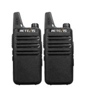 Set van 2 Retevis RT622 vergunning vrije UHF mini portofoons PMR446