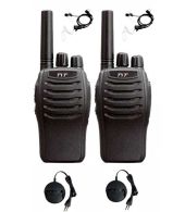 Set van 2 TYT TC-666 UHF 2Watt Portofoons met beveiliging oortje