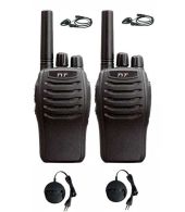 Set van 2 TYT TC-666 UHF 2Watt Portofoons met D-shape oortje