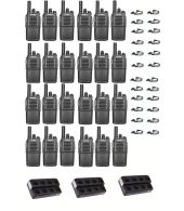 Set van 24 Inrico T526 IP54 4G LTE POC Zello Portofoons met D-shape oortje en multilader OP=OP