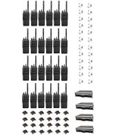 Set van 24 Motorola R5 UHF DMR IP67 NKP 5 Watt met tafellader beveiliging oortje en koffer