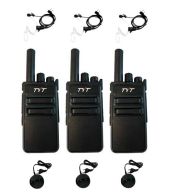 Set van 3 TYT TC-555 UHF 2Watt compacte Portofoons met beveiliging oortje