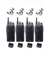 Set van 4 Icom IC-F29DR3 Digitaal portofoons met G-shape headsets