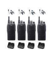 Set van 4 Icom IC-F29SR2 UHF PMR446 IP67 Waterdicht met beveiliging oortje