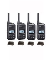 Set van 4 Icom IC-U20SR IP54 mini Portofoon met tafel lader