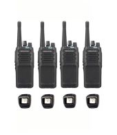 Set van 4 Kenwood NX-1300NE3 UHF Nexedge IP54 5Watt Portofoon met tafellader