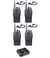 Set van 4 Midland G10 Pro UHF PMR446 Portofoon met multilader en D-shape oortje