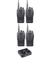 Set van 4 Midland G10 Pro UHF PMR446 Portofoon met multilader