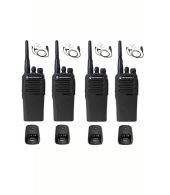 Set van 4 Motorola DP1400 UHF Analoog IP54 5Watt met tafellader en beveiliging oortje