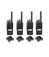 Set van 4 Motorola R5 UHF DMR IP67 LKP 5 Watt met tafellader 