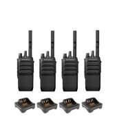 Set van 4 Motorola R5 UHF DMR IP67 NKP 5 Watt met tafellader