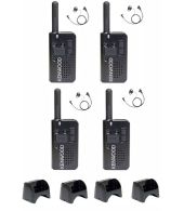 Set van 4 stuks Kenwood PKT-23E IP54 met DCH1040-K4 D-shape oortje en laders