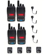 Set van 4 TTI TCB-H100e compacte 27mc Portofoons 4Watt FM en AM en speakermicrofoon