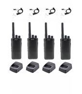 Set van 4 TYT TC-19 UHF IP54 10watt portofoons met beveiliging oortje