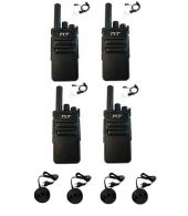 Set van 4 TYT TC-555 UHF 2Watt compacte Portofoons met beveiliging oortje