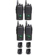 Set van 4 Wouxun KG-D26 IP55 Digitale PMR446 Portofoons met tafelladers