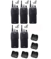 Set van 5 Icom IC-F29DR3 Digitaal portofoons met G-shape headsets