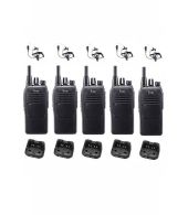 Set van 5 Icom IC-F29SR2 UHF PMR446 IP67 Waterdicht met beveiliging oortje