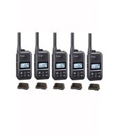 Set van 5 Icom IC-U20SR IP54 mini Portofoon met tafel lader