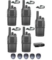 Set van 5 Inrico T526 IP54 4G LTE POC Zello Portofoons met D-shape oortje en koffer OP=OP