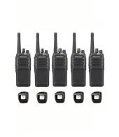 Set van 5 Kenwood NX-1300NE3 UHF Nexedge IP54 5Watt Portofoon met tafellader