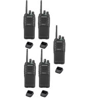 Set van 5 Kenwood TK-3701D IP55 Portofoon met tafellader