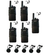 Set van 5 TYT TC-555 UHF 2Watt compacte Portofoons met beveiliging oortje