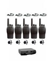 Set van 5 TYT TC-666 UHF 2Watt Portofoons met D-shape oortje en koffer