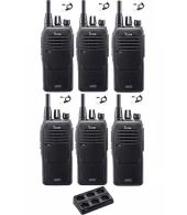 Set van 6 Icom IC-F29DR3 Digitaal met beveiliging headsets en multilader