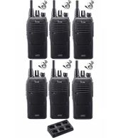 Set van 6 Icom IC-F29DR3 Digitaal met G-shape headsets en multilader