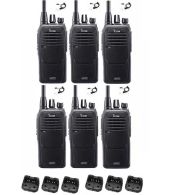 Set van 6 Icom IC-F29DR3 Digitaal portofoons met beveiliging headsets