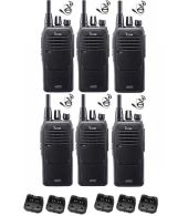 Set van 6 Icom IC-F29DR3 Digitaal portofoons met G-shape headsets