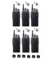 Set van 6 Icom IC-F29SR2 UHF PMR446 IP67 Waterdicht met beveiliging oortje