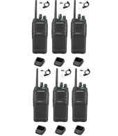 Set van 6 Kenwood TK-3701D IP55 Portofoon met beveiliging oortje en tafellader