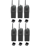 Set van 6 Kenwood TK-3701D IP55 Portofoon met tafellader