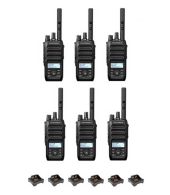 Set van 6 Motorola R5 UHF DMR IP67 LKP 5 Watt met tafellader 