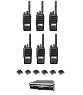 Set van 6 Motorola R5 UHF DMR IP67 LKP 5 Watt met tafellader en koffer