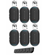 Set van 6 Motorola TLK 25 Wi-Fi WAVE PTX Bluetooth Wifi IP67 mini portofoons met oortjes en multilader