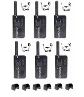 Set van 6 stuks Kenwood PKT-23E IP54 met KHS-34 oortje en laders