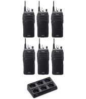 Set van 6 Icom IC-F29DR3 Digitaal DPMR en PMR446 portofoons met multilader