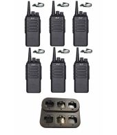 Set van 6 TYT TC-3000A UHF IP55 10Watt met multilader en D-shape oortje 