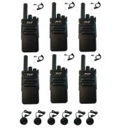 Set van 6 TYT TC-555 UHF 2Watt compacte Portofoons met beveiliging oortje