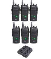 Set van 6 Wouxun KG-D26 IP55 Digitale PMR446 Portofoons met multilader