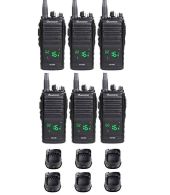 Set van 6 Wouxun KG-D26 IP55 Digitale PMR446 Portofoons met tafelladers