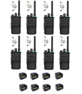 Set van 8 Caltta PH600 UHF DMR IP68 4Watt GPS, Bluetooth met tafellader en G-shape oortje